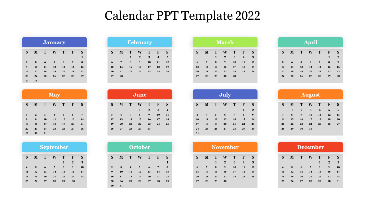 Calendar PPT Template 2022